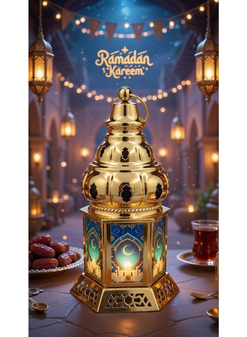 فانوس رمضان كريم ليد معدن 20سم - Image 1